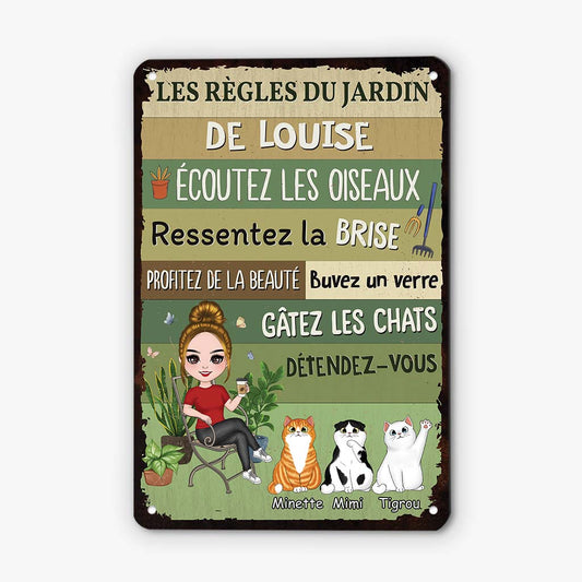 2643EFR1 les regles du jardin de stephanie avec chats des chiens fous vivent ici plaque personnalisee pour amoureux des chats_04fa4a73 52fd 4019 80dd 611e766a293b