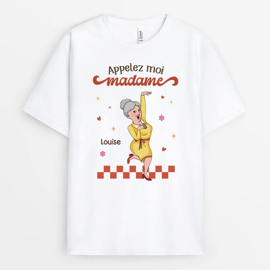 2705AFR1 appelez moi madame t shirt rigolo femme personnalise