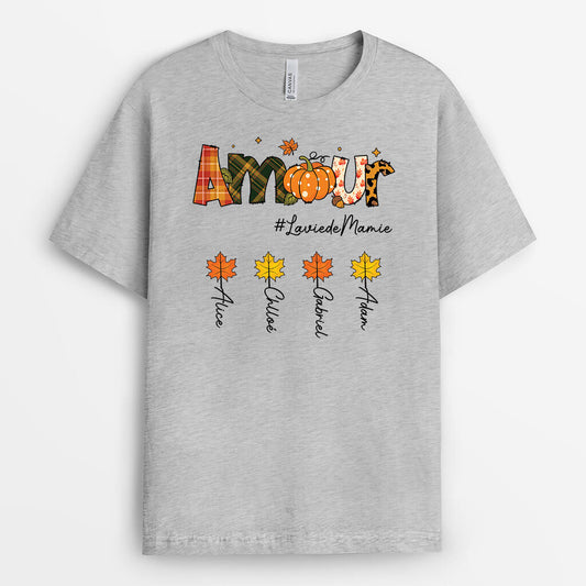 2707AFR1 amour _laviedemamie version citrouilles t shirt personnalise mamie