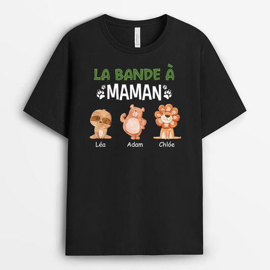 2716AFR1 la bande de papa avec petits animaux t shirt personnalise pour papa