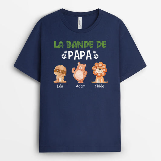 2716AFR2 la bande de papa avec petits animaux t shirt personnalise pour papa