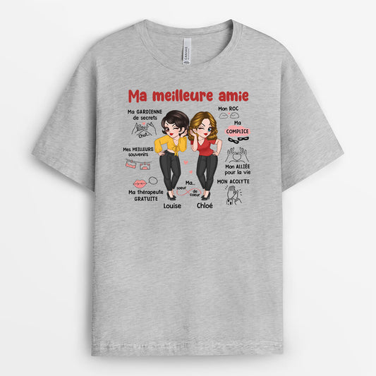 2722AFR2 ma meilleure amie mon ame soeur t shirt pour meilleure amie personnalise
