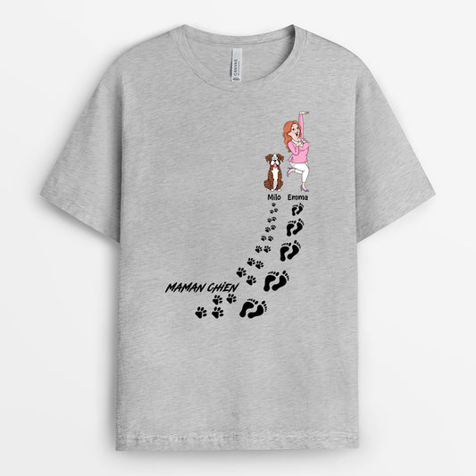 2784AFR2 maman papa chien qui danse t shirt personnalise chien