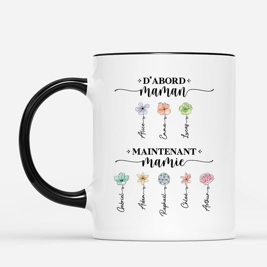 2851MFR2 mug personnalise femme dabord maman maintenant mamie ballons de fleurs pastel 2851m5i5a