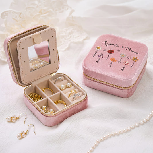 2966AFR2 le jardin de mamie maman boite a bijoux en velours_ personnalisee 2966aj8q5a