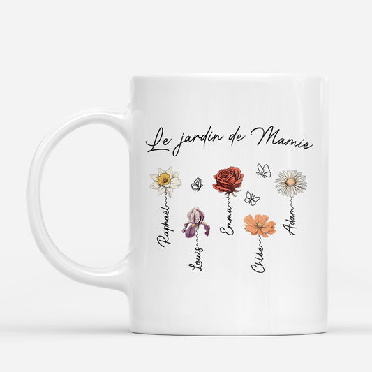 2966MFR1 mug personnalise avec fleur le jardin de mamie maman 2966m8p5a