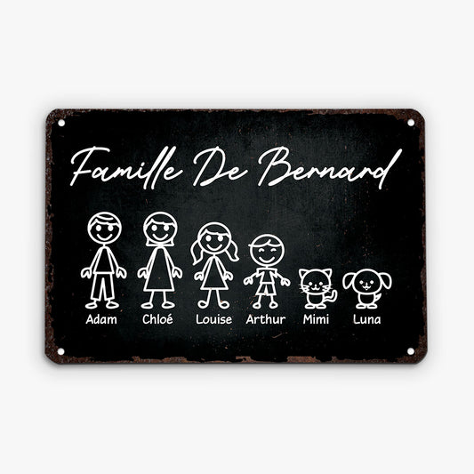 2994EFR2 la famille version bonhomme allumette plaque en meta personnalisee famille_15608106 6135 4ee1 9af2 a5836e3dd685