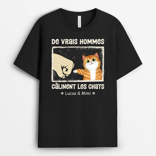 3092AFR1 les vrais hommes calinent des chats tee shirt avec des chats_096dda5e 2269 4f07 a37c 983988419885
