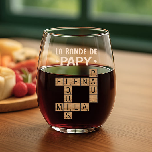 3142IFR2 verre a vin sans pied personnalise la bande a papa avec mots croises 3142ikl5b
