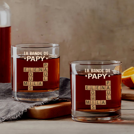 3142IFR2 verre a whisky personnalise la bande a papa avec mots croises 3142ikl5b