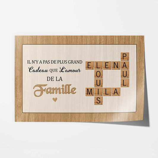 3335SFR1 il ny a pas de plus grand cadeau que lamour partage par une famille poster personnalise famille