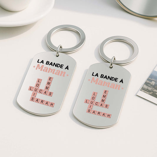 3402JFR2 porte cle aluminium personnalise la bande a papy cadeau mots croises 3402j8q5b