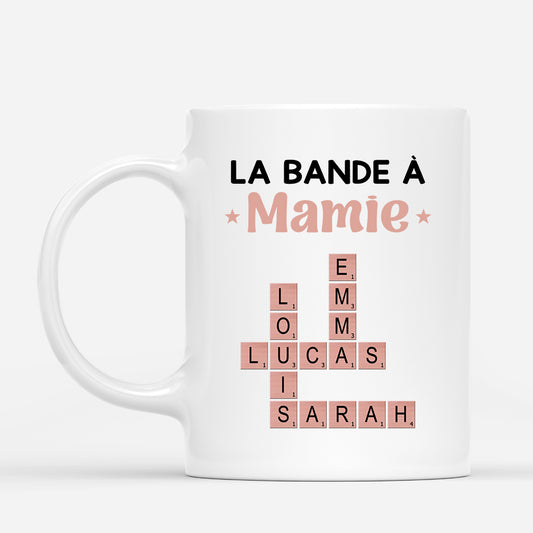 3402MFR3 la bande a mamie avec mots croises bleus mug mamie personnalise