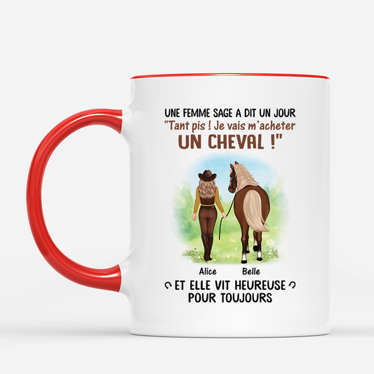3480MFR2 mug personnalise une femme sage et son cheval 3480m5z7u