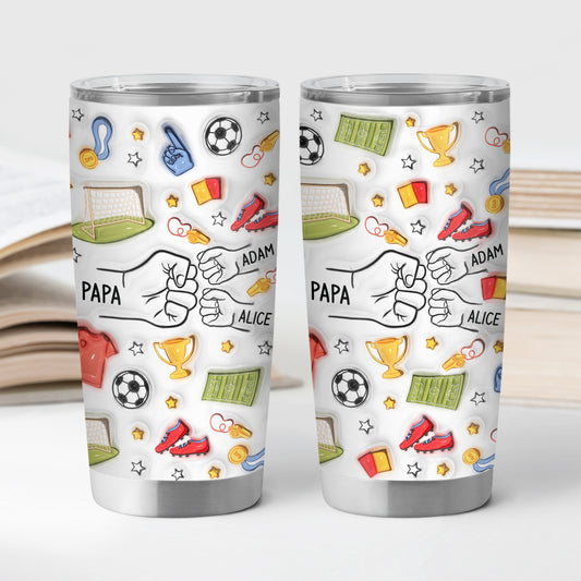 3608TFR2 effet dimpression 3d mug isotherme 590ml personnalise papa footballeur 3608t5i5b
