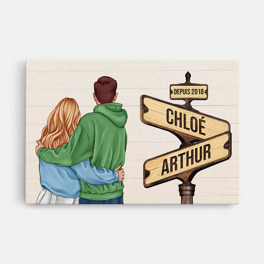 3706CFR1 carrefour de l amour toile personnalisee couple