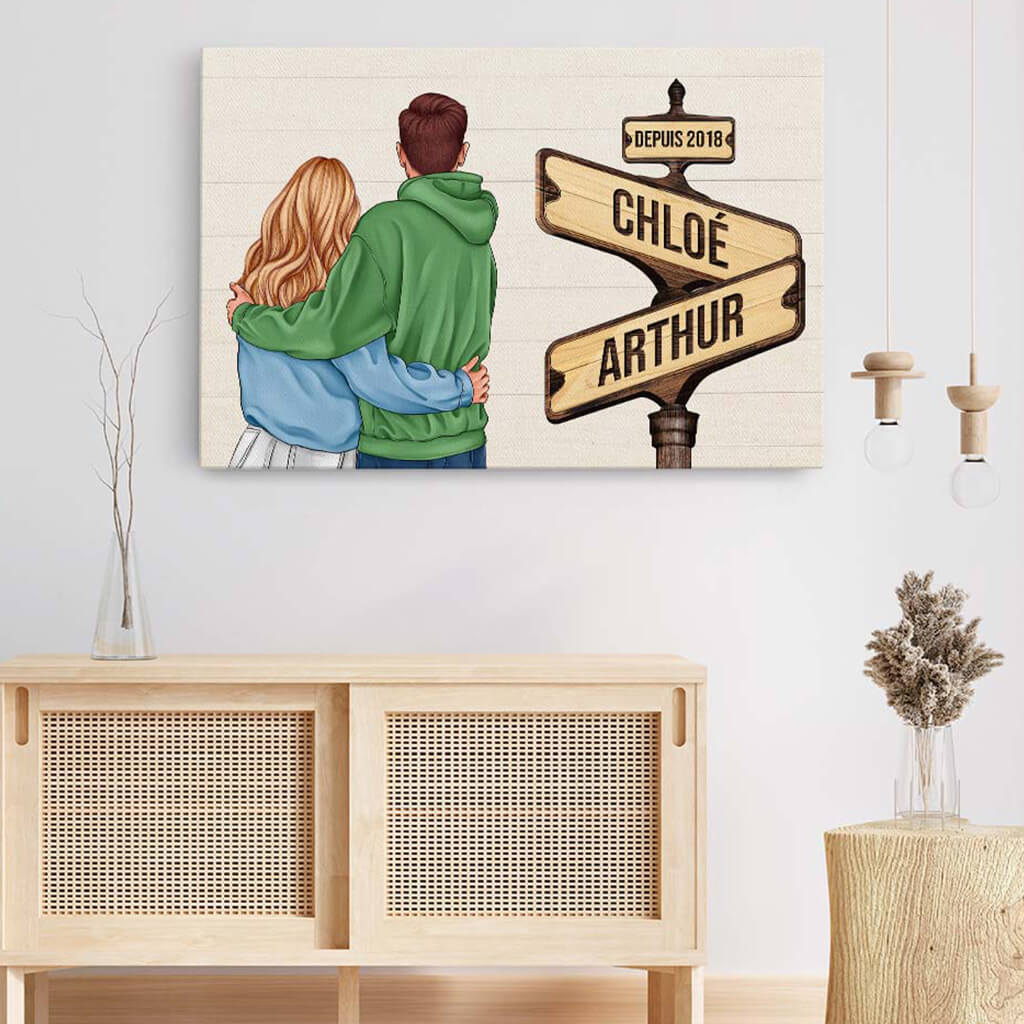 3706CFR3 carrefour de l amour toile personnalisee couple