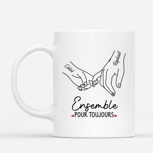 3759MFR1 ensemble pour toujours version croisant les doigts mug couple personnalise 3759M