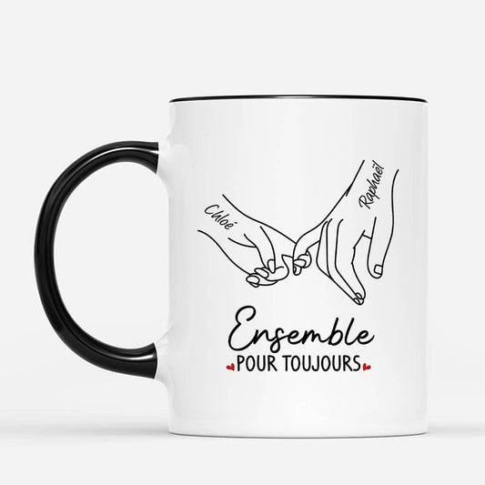 3759MFR2 ensemble pour toujours version croisant les doigts mug couple personnalise 3759M