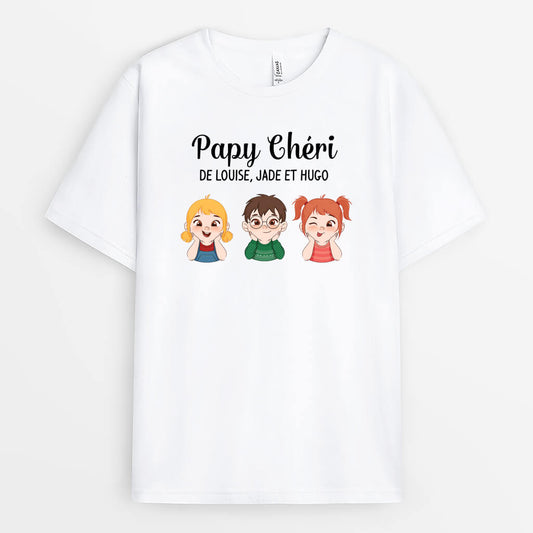3777AFR1 papy cheri des petits enfants tee shirt personnalise papy 3777A