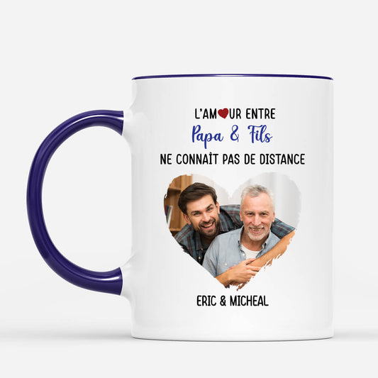 3779MFR4 lamour entre papy et petit enfant ne connait pas de distance avec photo mug pour papy personnalise 3779M