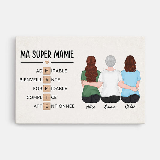 3780CFR1 ma super mamie avec mots croises toile personnalisee mamie 3780CTE7A