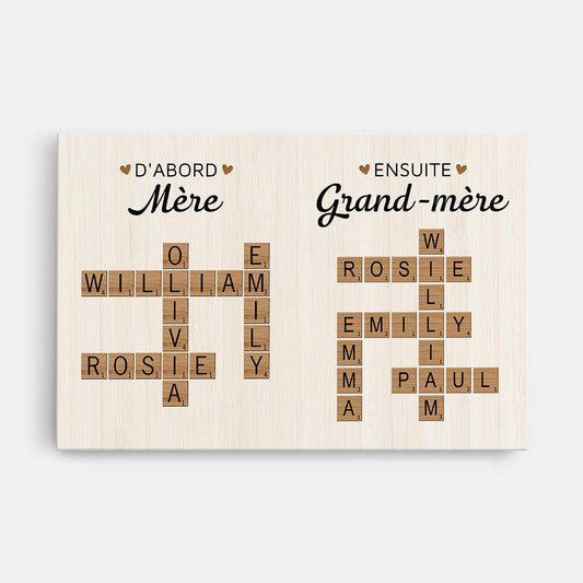 3800CFR1 tableau mamie personnalise dabord maman maintenant mamie cadeau mots croises 3800C_d53b1729 f0f0 4cae 94b8 be00914bff18