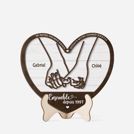 3895QFR1 plaque en bois personnalise couple pour toujours 3895qkl3g