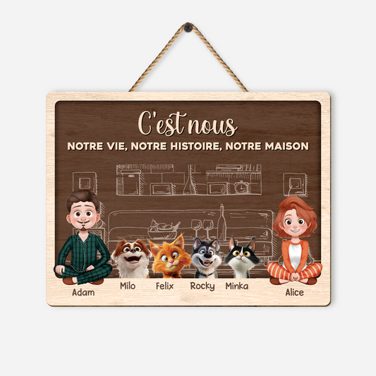 3915QFR1 plaque en bois personnalisee cest nous 3915qtn0d