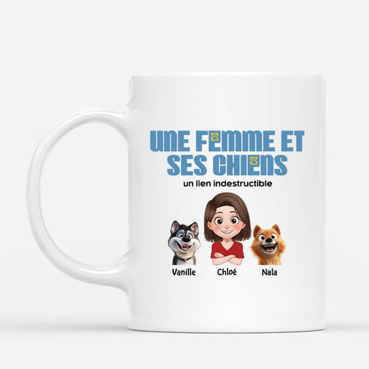 4003MFR1 mug personnalise chien une fille et son chien design cartoon 4003MTK0C