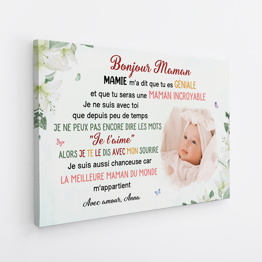 4055CFR2 toile personnalisable maman bonjour maman visage 4055c8n5a