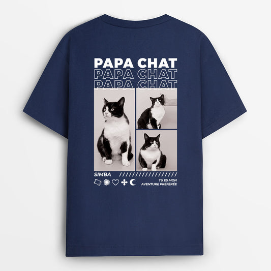 4065AFR1 t shirt personnalise super papa maman chat avec photos 4065atm5d