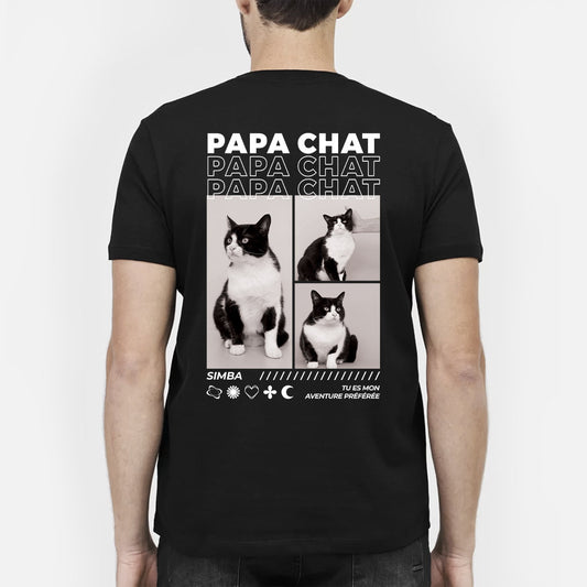 4065AFR2 t shirt personnalise super papa maman chat avec photos 4065atm5d