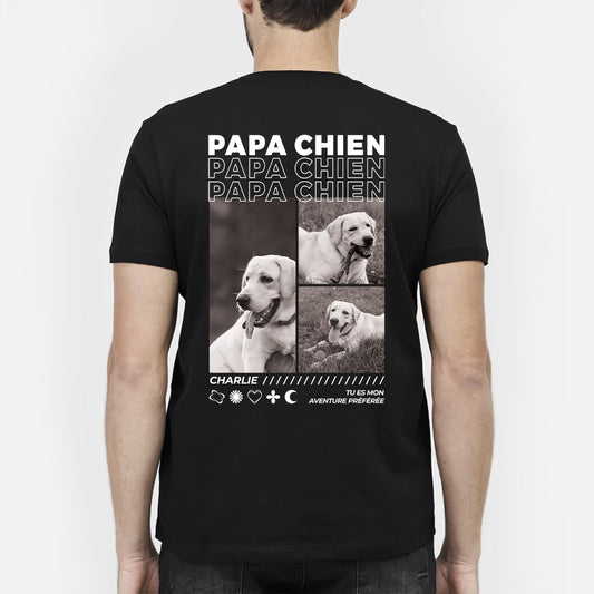4065AFR2 t shirt personnalise super papa maman chien avec photos 4065atm5c