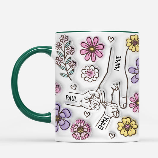 4122MFR2 effet dimpression 3d mug personnalise maman mains en fleurs 4122m3k5a