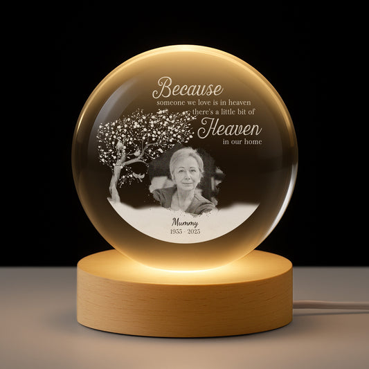 4126LUK1 personalised photo memorial crystal ball lamp for loss of mumdad 4126ltl5a
