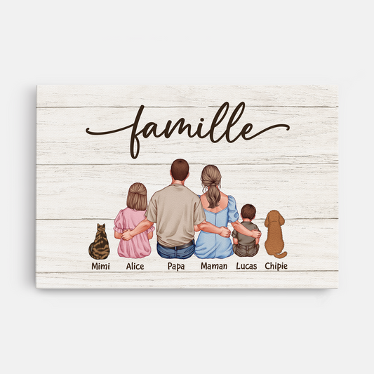 4130CFR1 toile personnalisee avec parents la famille vue de dos 4130c