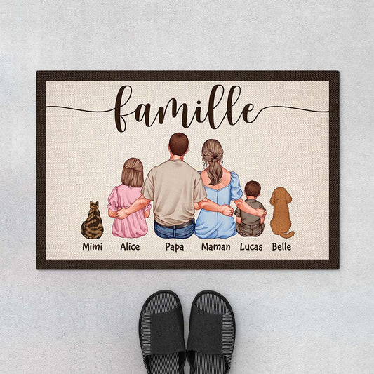4130DFR1 paillasson personnalise famille vue de dos 4130d6t5i