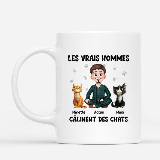 4141MFR1 mug personnalise avec chat les vrais hommes en pyjama 4141m6k5d