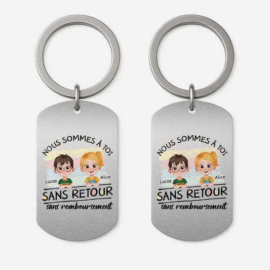 4143JFR1 porte cle aluminium personnalise pour papa nous sommes a toi 4143j8h0b