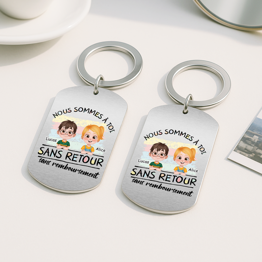 4143JFR2 porte cle aluminium personnalise pour papa nous sommes a toi 4143j8h0b