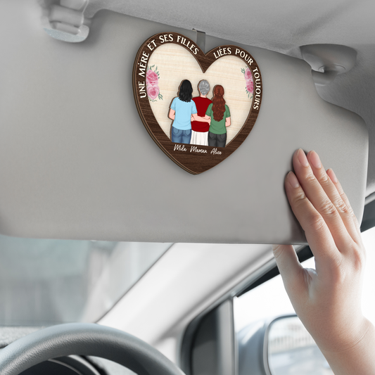 4157GFR2 clip pare soleil de voiture personnalise mere et fille 4157g3t0a