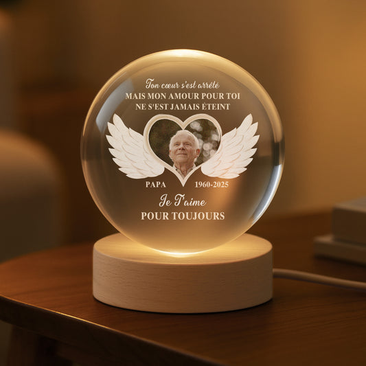 4179LFR2 veilleuse boule de cristal personnalisee photo commemorative maman papa je taime pour toujours 4179ltl5a