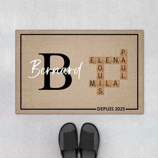 4188DFR1 paillasson famille personnalise cadeau mots croises avec nom 4188d9t5