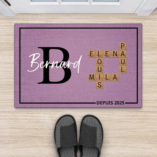 4188DFR2 paillasson famille personnalise cadeau mots croises avec nom 4188d9t5