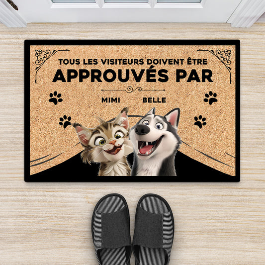 4199DFR2 paillasson personnalise animaux tous les invites doivent etre approuves 4199d