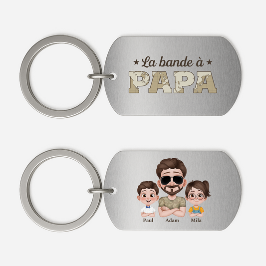 4231JFR1 porte cle aluminium personnalise_ papa la bande a papa soldat 4231j