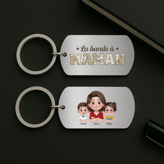 4231JFR2 porte cle aluminium personnalise_ papa la bande a papa soldat 4231j