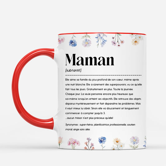 4265MFR2 mug personnalise definition de maman design cartoon avec fleurs 4265mtl5a_2801e70e 2e19 4bb2 aab4 899955961893