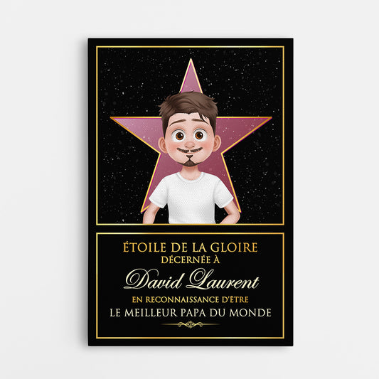 4306CFR1 toile personnalisee papa etoile de la gloire 4306c5m0b